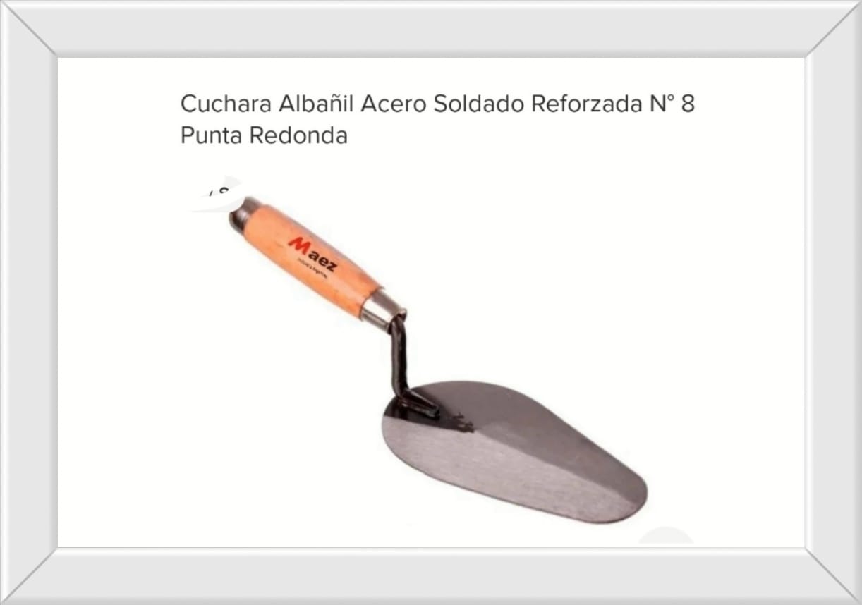 CUCHARA ALBAÑIL MAEZ ACERO SOLDADO PUNTA REDONDA 8"-NETRO (LIQUIDA)