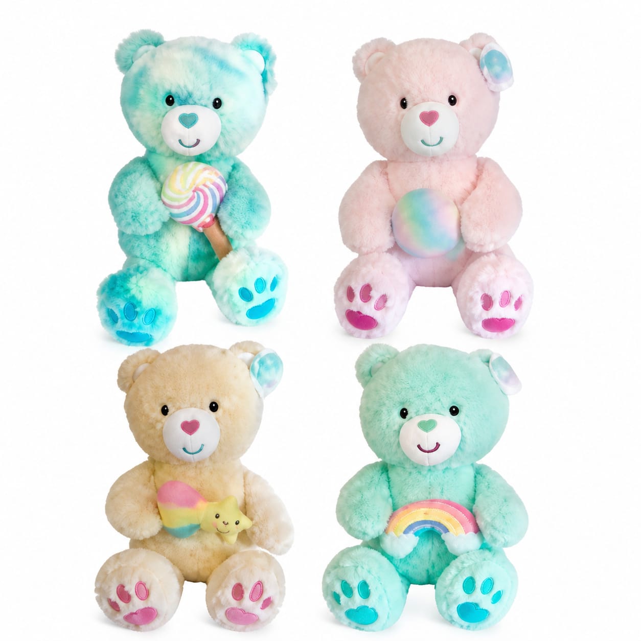 850711- OSO peluche  10"=25CM NARIZ CORAZON ARCO IRIS CARAMELO ESTRELLA FUGAS +INFO+FOTOS