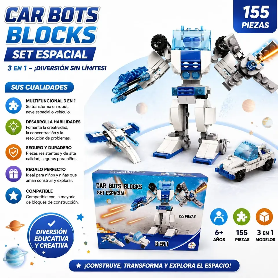 56797- JUEGO DE BLOQUES AERONAVES 155 PIEZAS 26X19X4.5  +INFO+FOTOS