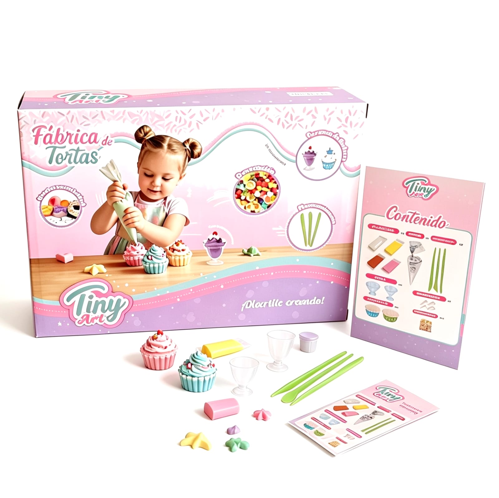 *57616- FABRICA DE TORTAS CUPCAKE TINY CON ACCESORIOS 21X15X5 JUGUETES +INFO+FOTOS