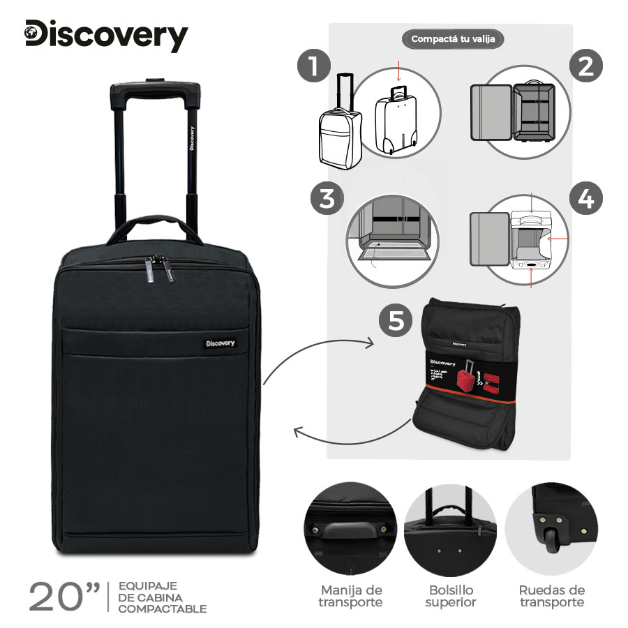 27558 – VALIJA Carry On Plegable Discovery (+ INFO FOTOS)