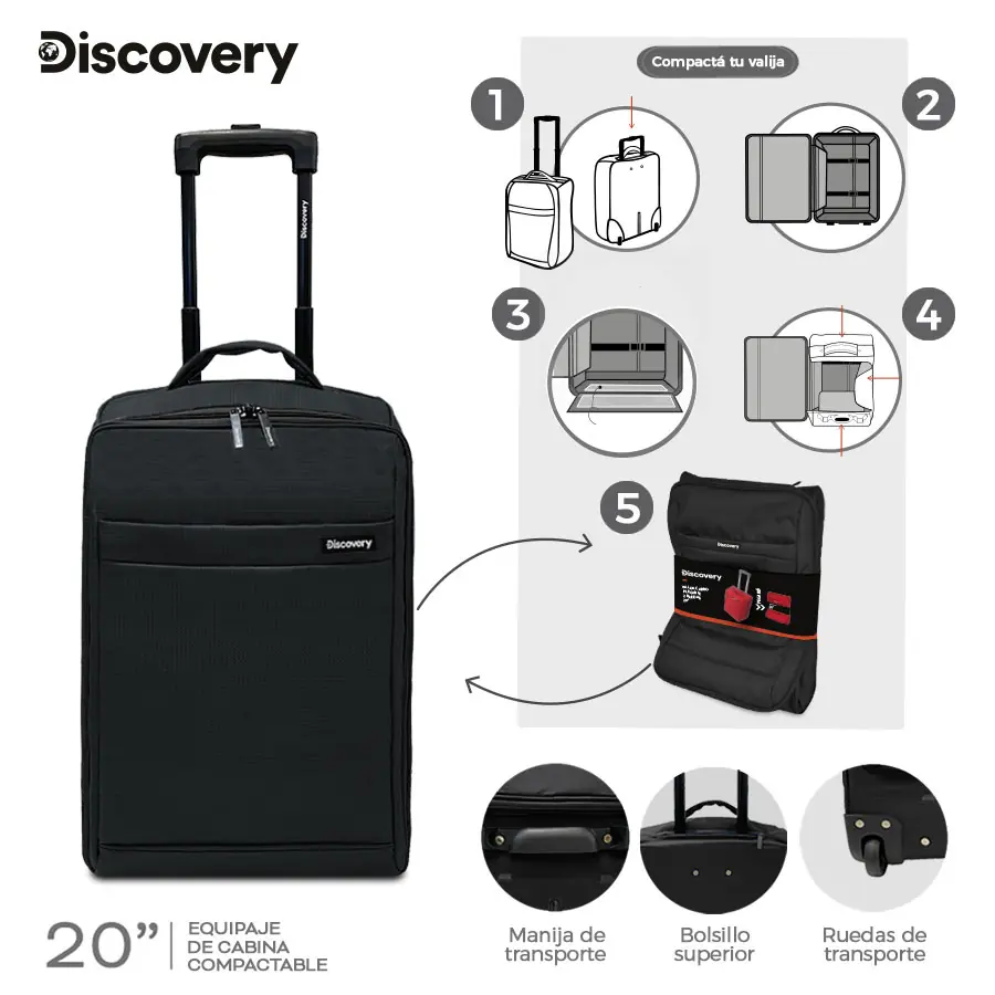 27558 – VALIJA Carry On Plegable Discovery (+ INFO FOTOS)