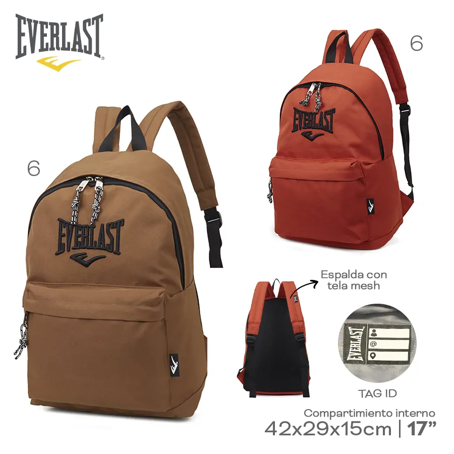 22389 - Mochila Everlast  (+fotos)  Info: 17", Espalda con tela mesh, TAG ID, Compartimiento interno Composición: Cordura Alto: 42cm Ancho: 29cm Profundidad: 15cm