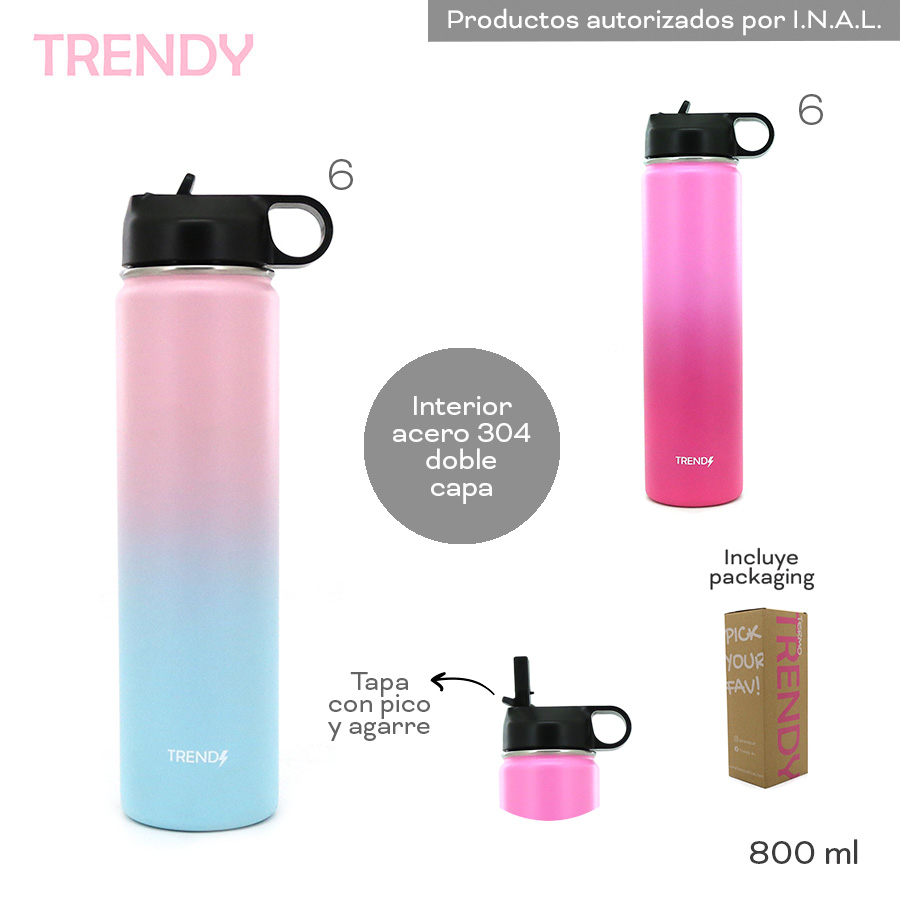 12514 B- Botella Termica Trendy T4 800ML, DESCRIPCION EN +FOTOS+VIDEO+INFO