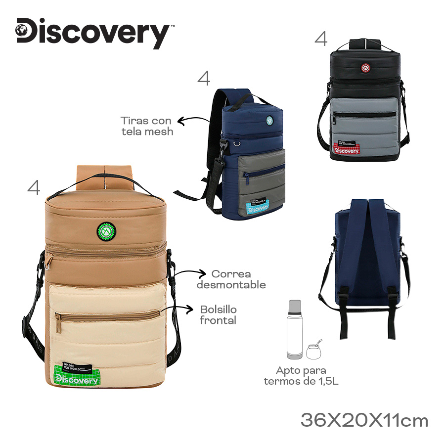 18464 - MOCHILA OPCIÓN MATERA MORRAL  Discovery , DESCRIPCION EN +FOTOS