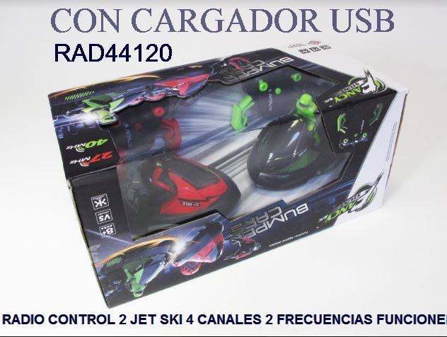44120 RADIO CONTROL JET SKI X2 C/CARGADOR 4 CANALES 2 FRECUENCIAS JUEGO CON CHOQUE Y EXPULSOR DEL CONDUCTOR