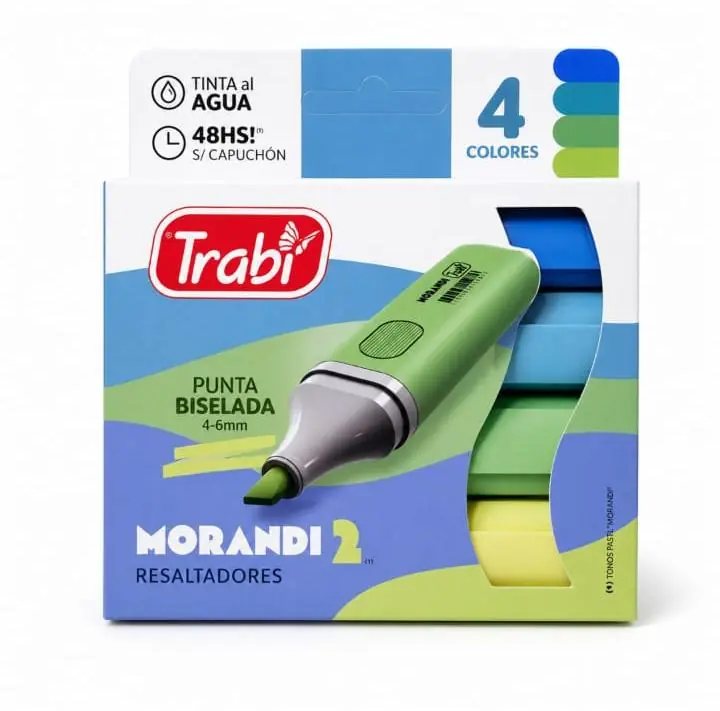RESM2X4- Resaltador High Texter Trabi Morándi 2 surtido x4