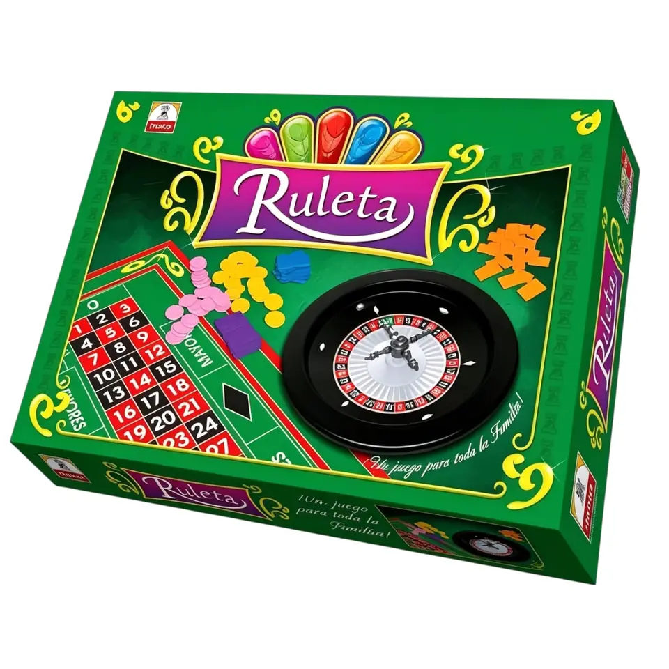 IM9 - Ruleta Linea de lujo. IMPLAS Tradicionales CAJAX6 , Participantes: 2 a 6 jugadores Edad: a partir de 8 años Medidas de la caja 37.5 x 26.5 x 6.5 cm  (+INFO PDF)