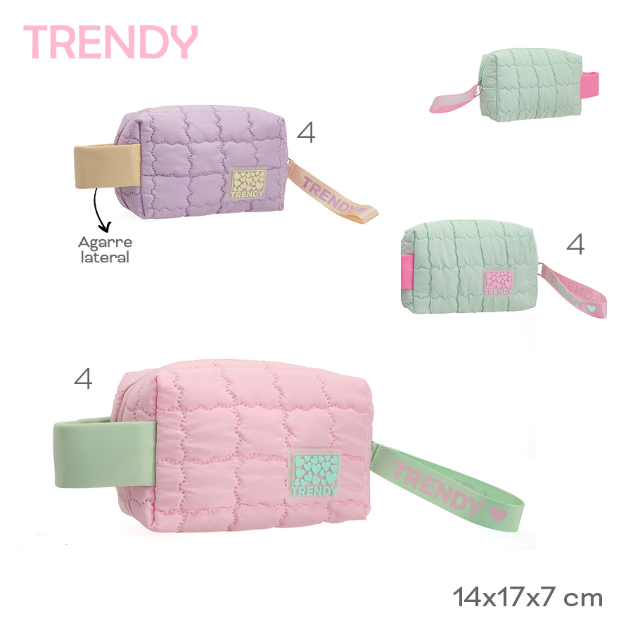 53753 - Portacosmeticos Trendy   Info: Agarre lateral  Composición: Nylon  Alto: 14cm  Ancho: 17cm  Profundidad: 7cm +INFO+FOTOS