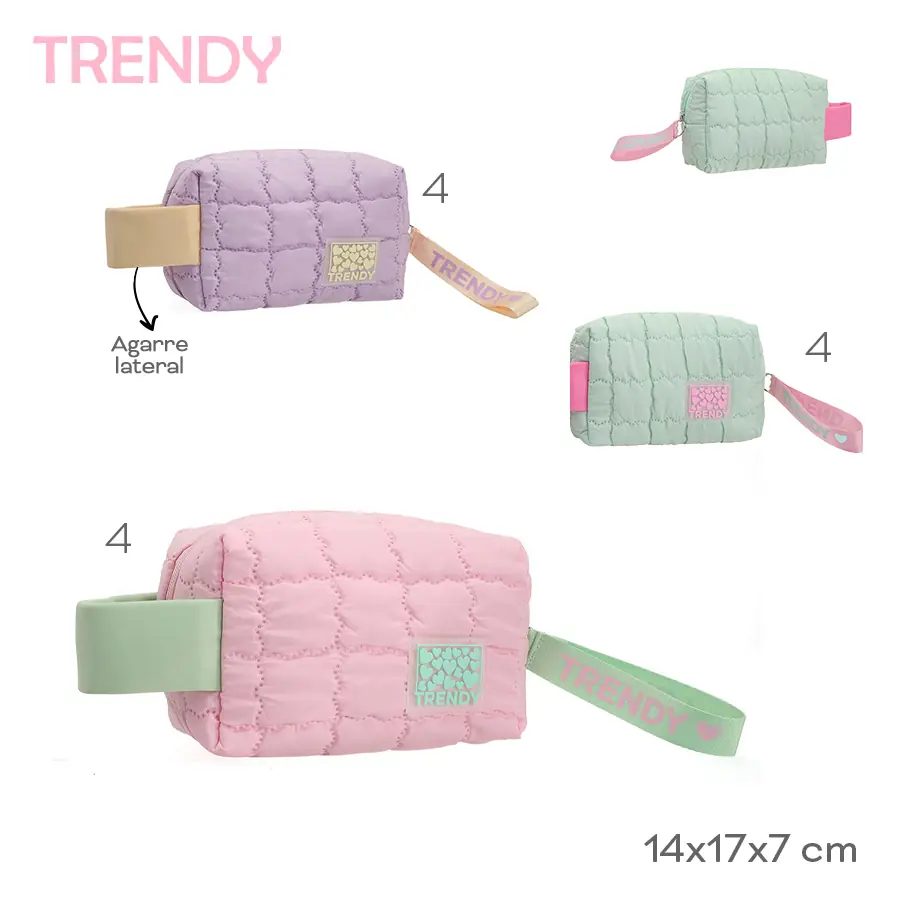 53753 - Portacosmeticos Trendy   Info: Agarre lateral  Composición: Nylon  Alto: 14cm  Ancho: 17cm  Profundidad: 7cm +INFO+FOTOS