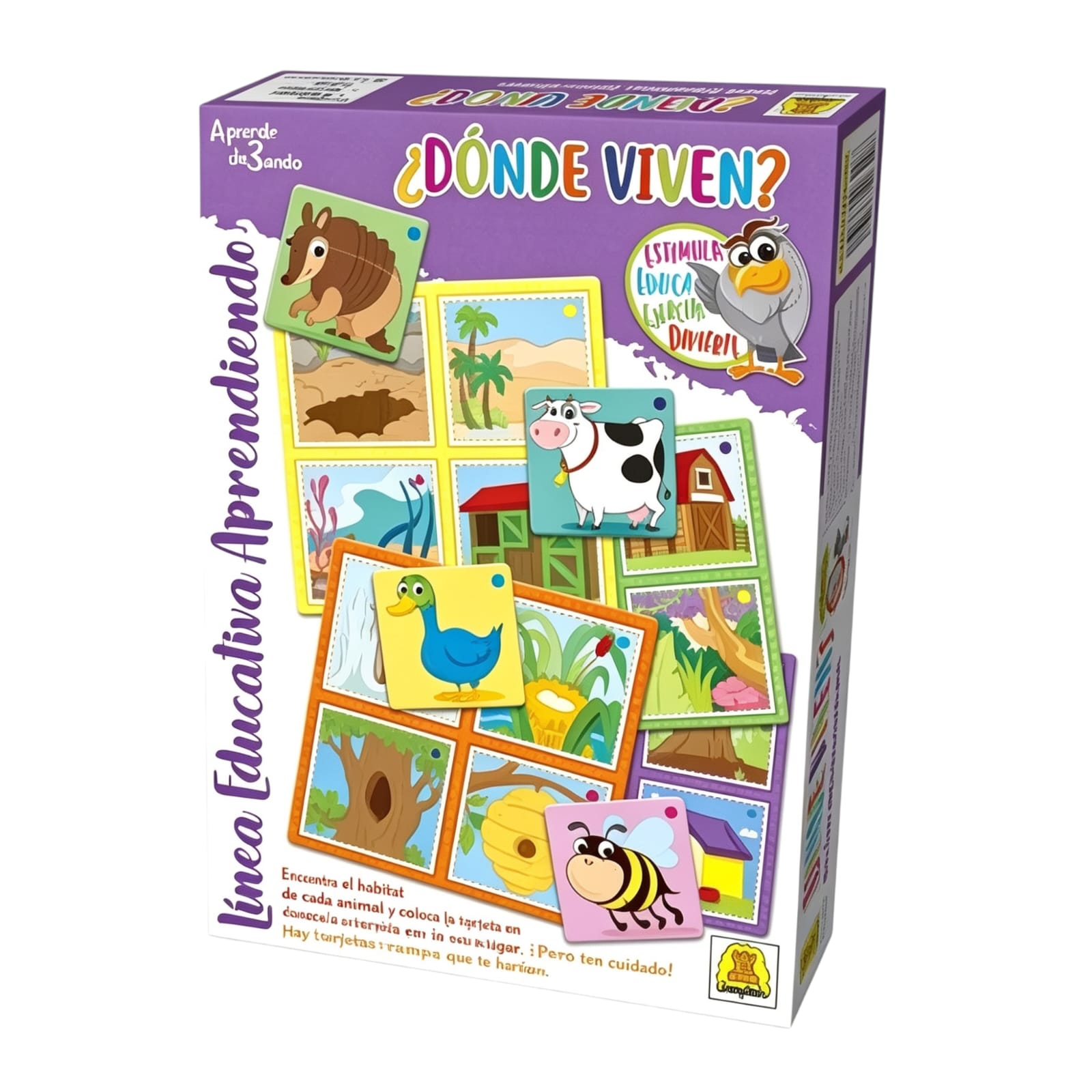 IM329- ¿Dónde viven? Juego de asociación. IMPLAS DIDACTICOS EDUCATIVOS CAJAX12.Edad: a partir de 3 años Participantes: 1 a 4 Medidas de la caja: 27 x 19.5 x 3.5 cm