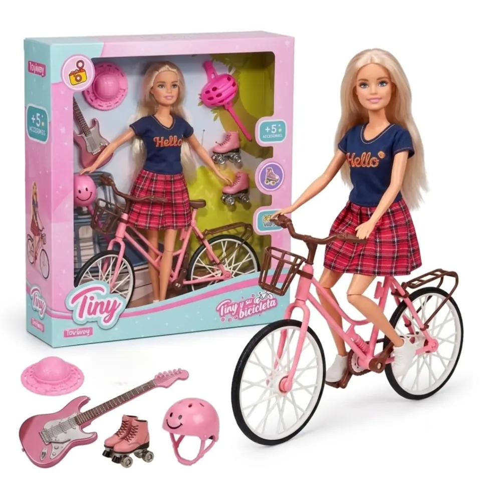 *53411 - MUÑECA TINY Y SU BICICLETA C/ACCESORIOS  33X29X5 (+FOTOS)