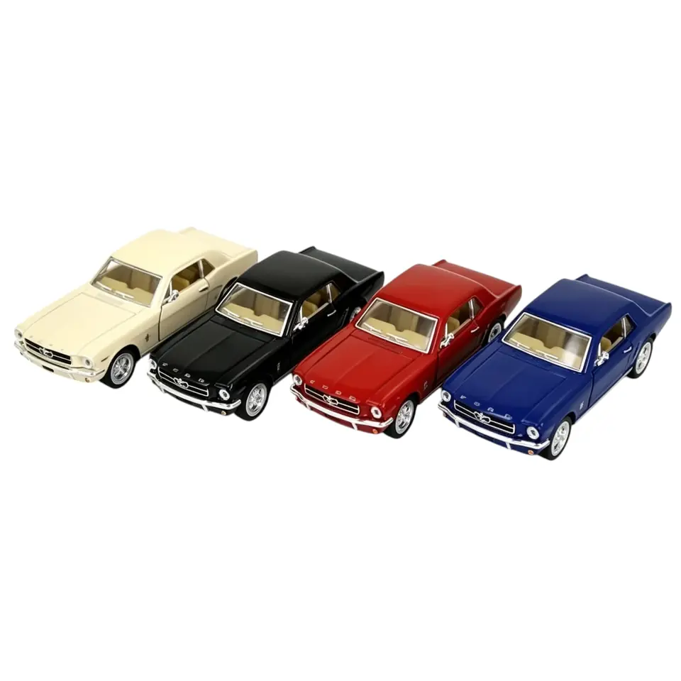43580-COLECCION KINSMART FORD MUSTANG 1964 1/2 D/C P/B  LICENCIA  AUTOMOTRIZ PACKAGING VISOR +INFO+FOTOS