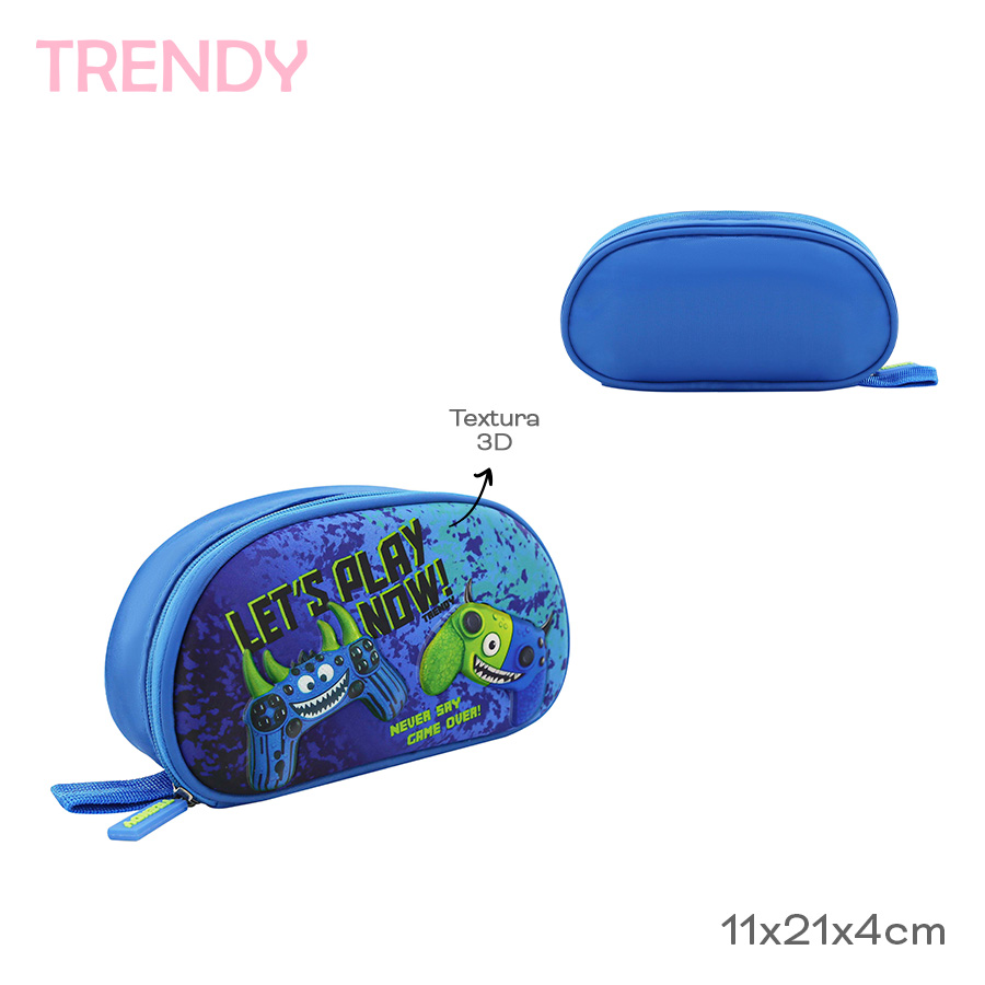 30123- Cartuchera Trendy	11cmX21cmX4cm	Nylon +INFO+FOTOS