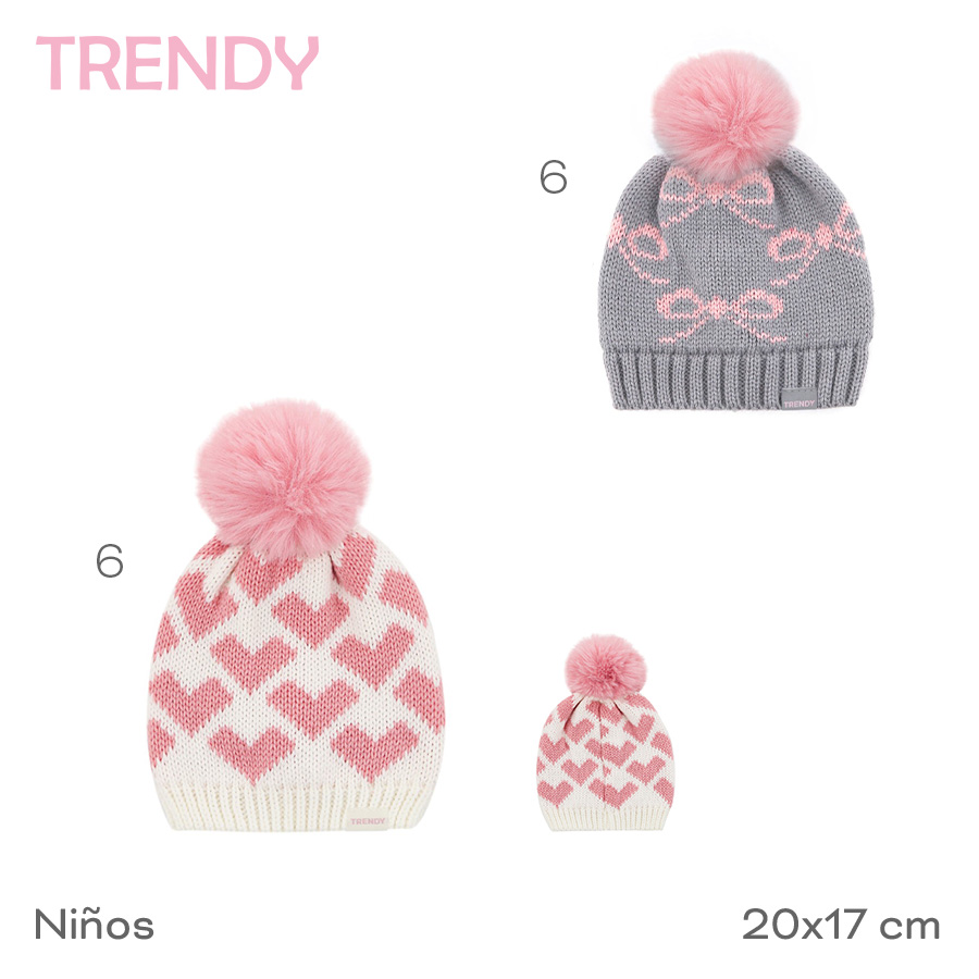 31099-	Gorro Infantil Trendy	20cm	17cm		Acrílico	Niños TEXTIL +INFO+FOTOS