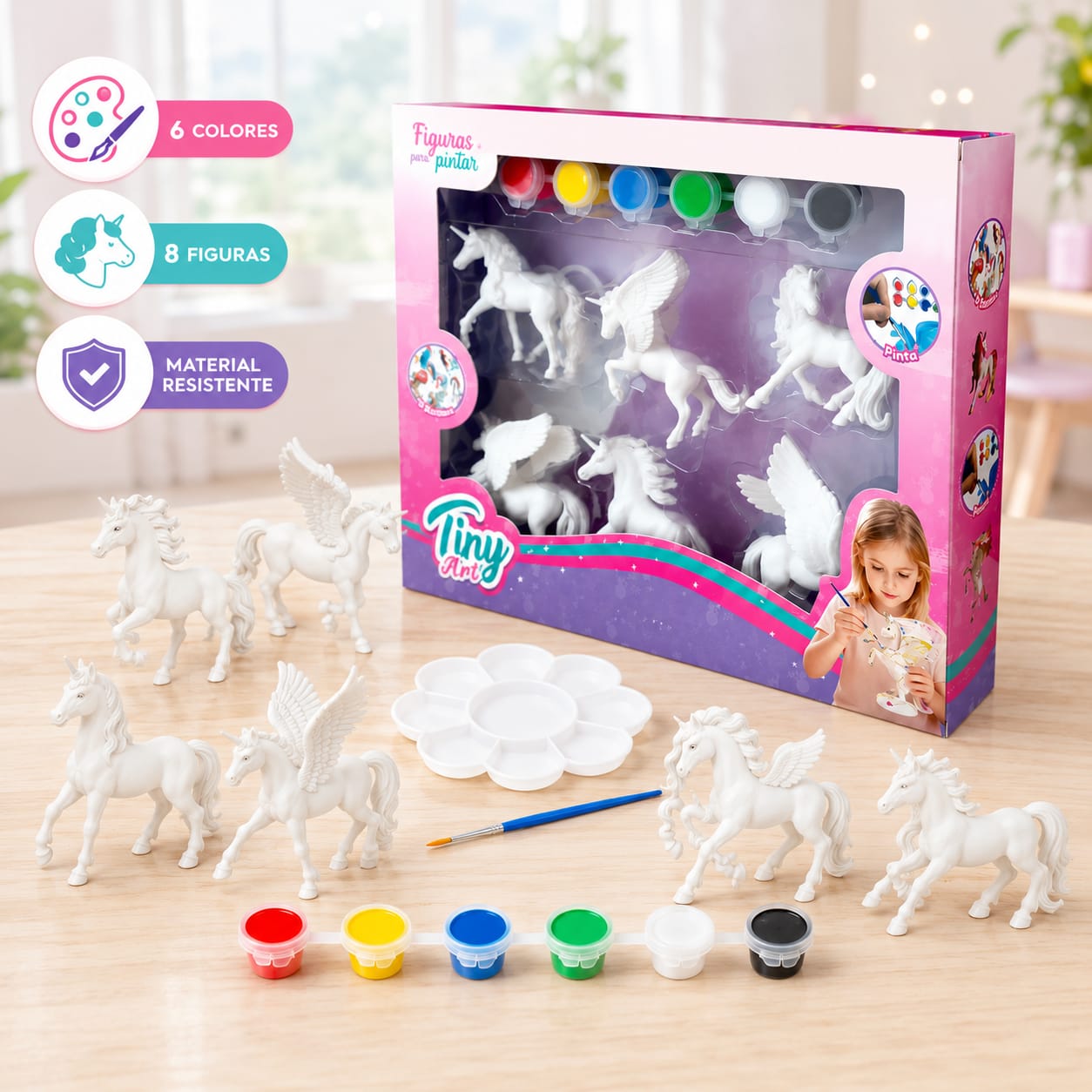 57236- SET TINY  MUÑEQUITOS PARA PINTAR UNICORNIOS 27X23X5 JUGUETES +INFO+FOTOS