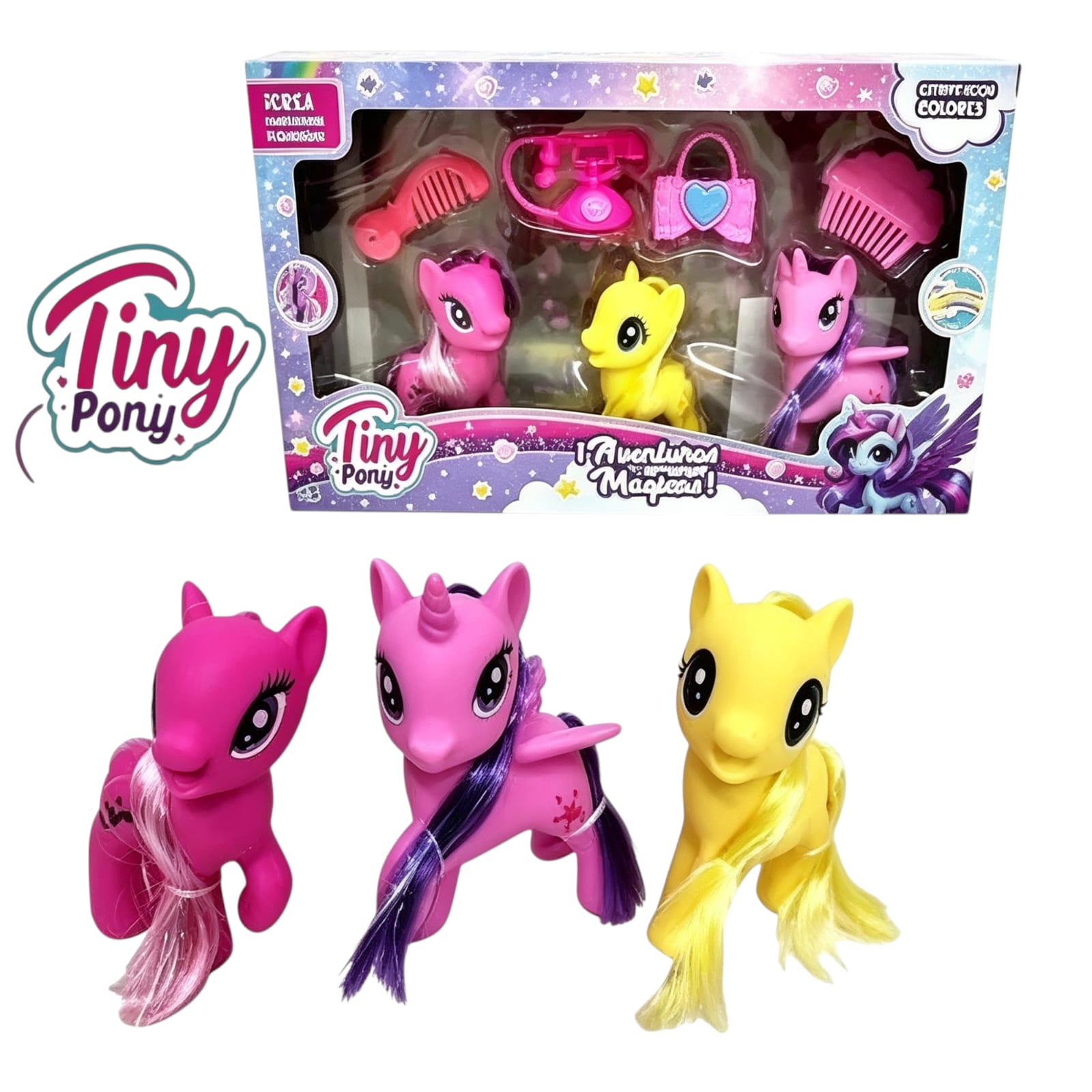54359 - SET PONY  TINY  C/ACCESORIOS  CAJA 26X15X5 +INFO+FOTOS