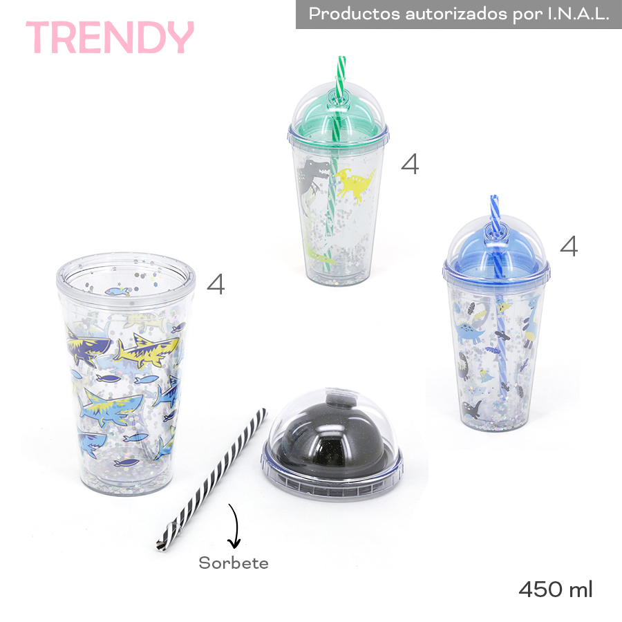19026 - Vaso Trendy 450ml , Info: Sorbete  Composición: Plástico  Alto: 450ml +info+fotos