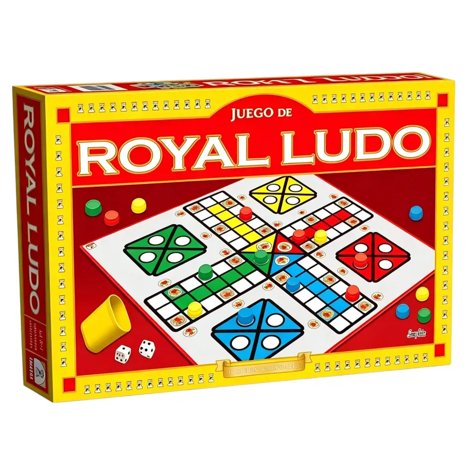 IM2- Royal Ludo Linea de lujo IMPLAS  Tradicionales CAJAX8 , Participantes: 2 a 4 jugadores Edad: a partir de 5 años Medidas de la caja 37.5 x 22.5 x 3.5 cm (+INFO PDF)