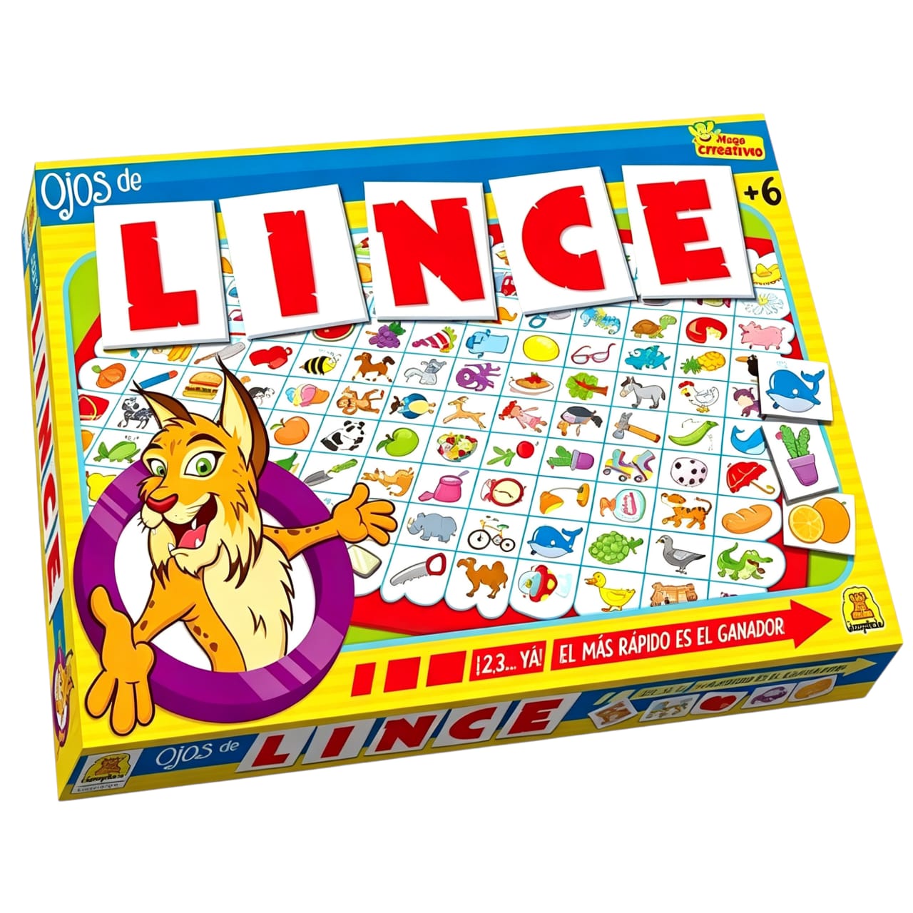 IM232- Ojos de Lince. IMPLAS No Tradicionales CAJAX6 . Edad: a partir de 6 años Participantes: de 2 a 6 Medidas de la caja: 37.5 x 26 x 4 cm Juego de tablero. Juego infantil que estimula la rapidez y memoria visual. (+INFO PDF)