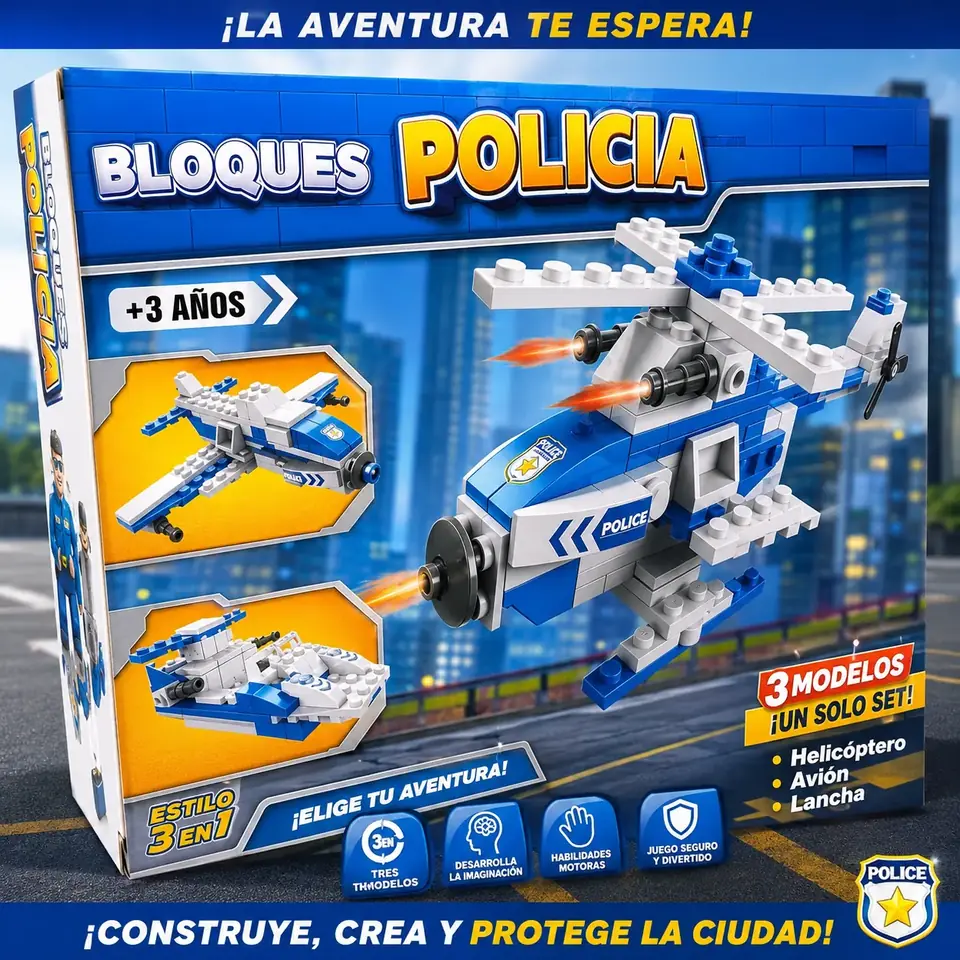 54405 - JUEGO DE BLOQUES HELICOPTERO POLICIA 109P "LEGO"  22X15X5 (+FOTOS)