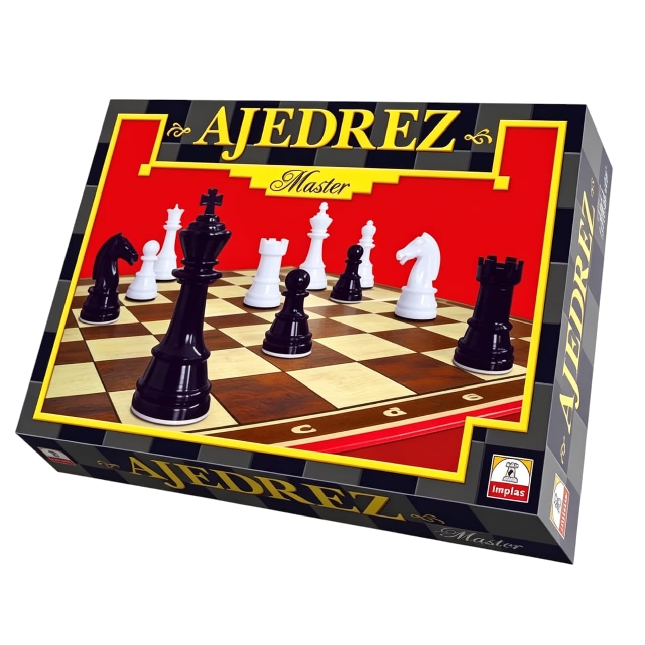 IM463- Ajedrez Master. Juego de ajedrez. Linea de lujo. Piezas con brillo y remache interior que le da peso a cada pieza.Participantes: 2 jugadores Edad: a partir de 5 años Medidas de la caja 37.5 x 26.5 x 6.1 cm. IMPLAS  Tradicionales CAJAX6. (+INFO PDF)