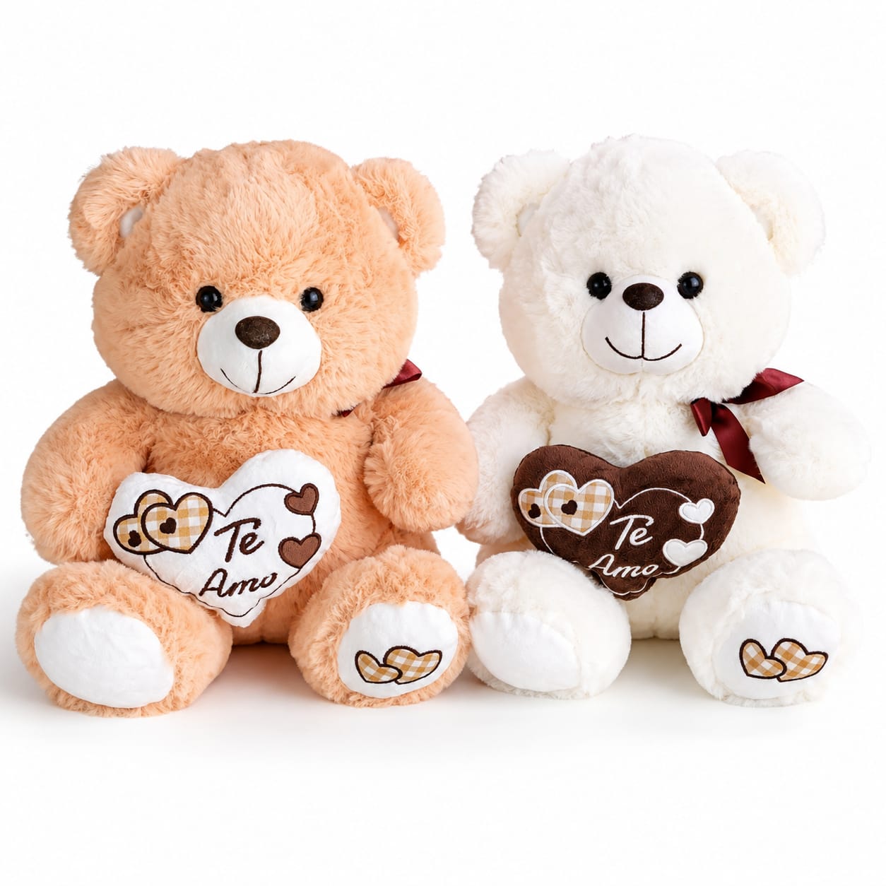 615297-14- OSO 14"  35.5 CM C/CORAZON MOÑO 2MOD  peluches +INFO+FOTOS