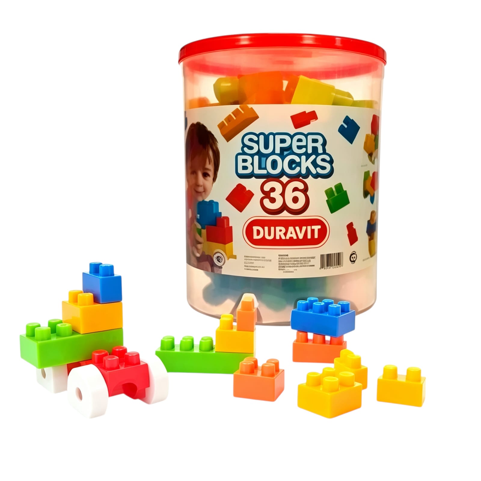 554 BALDE C/BLOCKS DIDACTICOS X 36P DURAVIT  (Caja 4)