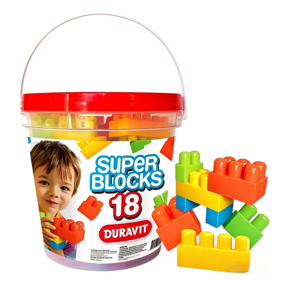 512 - Balde C/Blocks Super x18 Didáctico DURAVIT (CAJAX8)