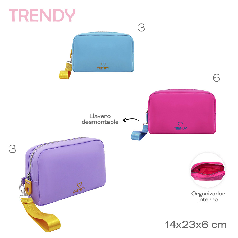 19139 - Porta Cosmeticos OPC CARTUCHERA Trendy   Info: Llavero desmontable, org interno  Composición: Nylon  Alto: 14cm  Ancho: 23cm  Profundidad: 6cm +INFO+FOTOS