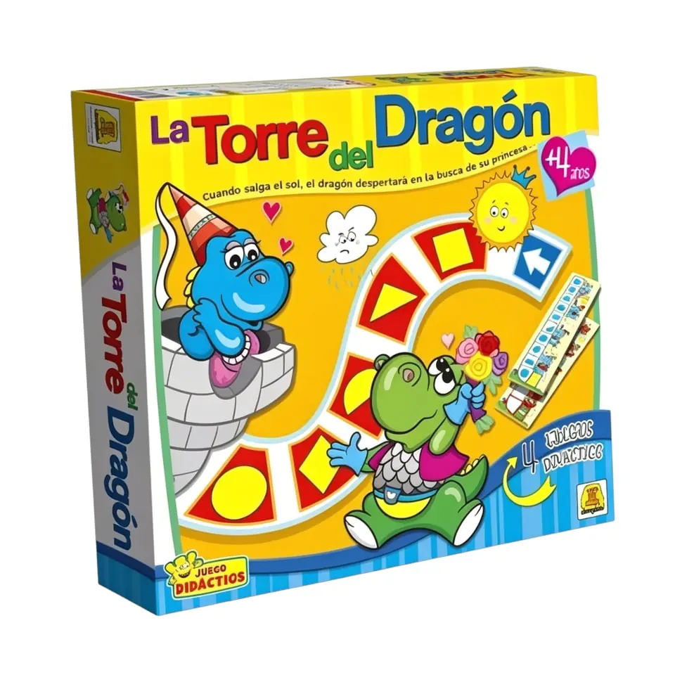 IM423- La torre del dragón. DIDACTICOS EDUCATIVOS, Edad: a partir de 4 años Participantes: 2 a 4 Medidas de la caja: 27 x 25 x 4.5 cm Juego didáctico de figuras geométricas.IMPLAS.(+INFO PDF)