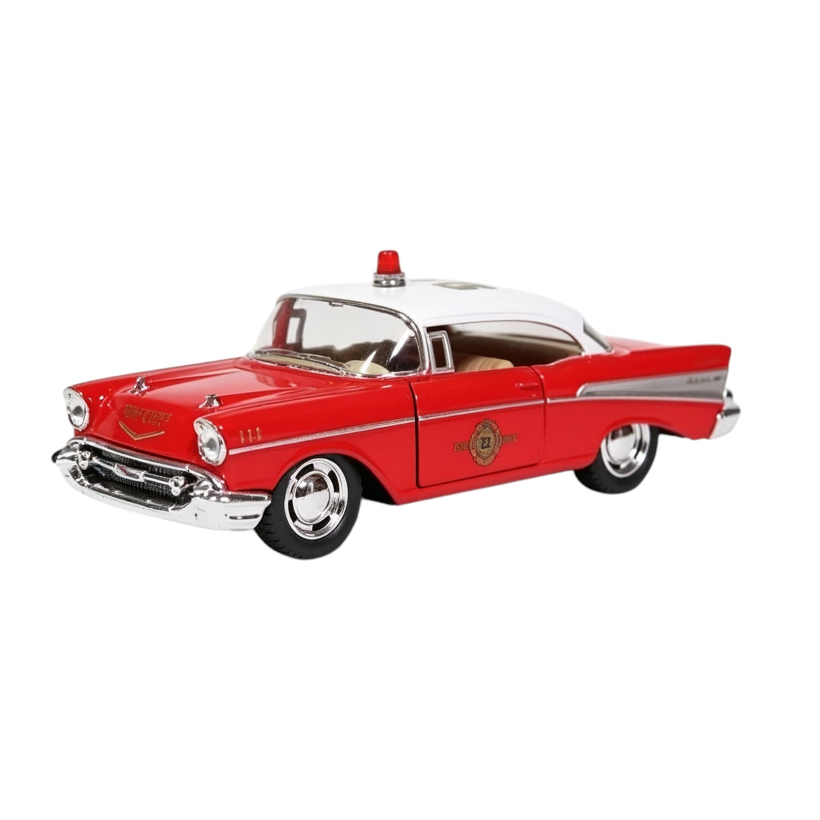 42190-COLECCION KINSMART CHEVROLET BEL AIR FIRE 1:40 LICENCIA  AUTOMOTRIZ PACKAGING VISOR +INFO+FOTOS