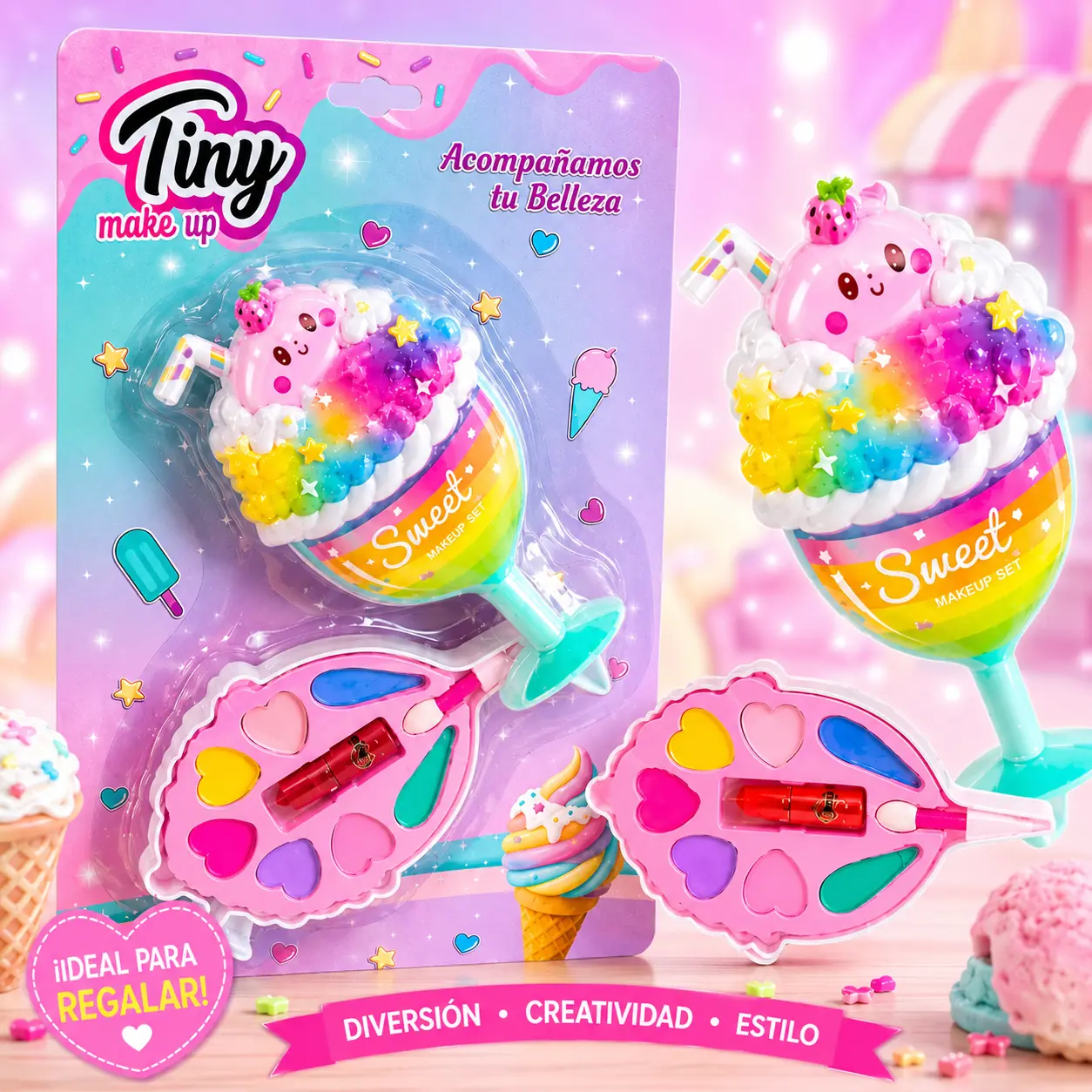 3392- SET DE MAQUILLAJE MALTEADA TINY BLISTER 31X19X4 JUGUETES  +INFO+FOTOS