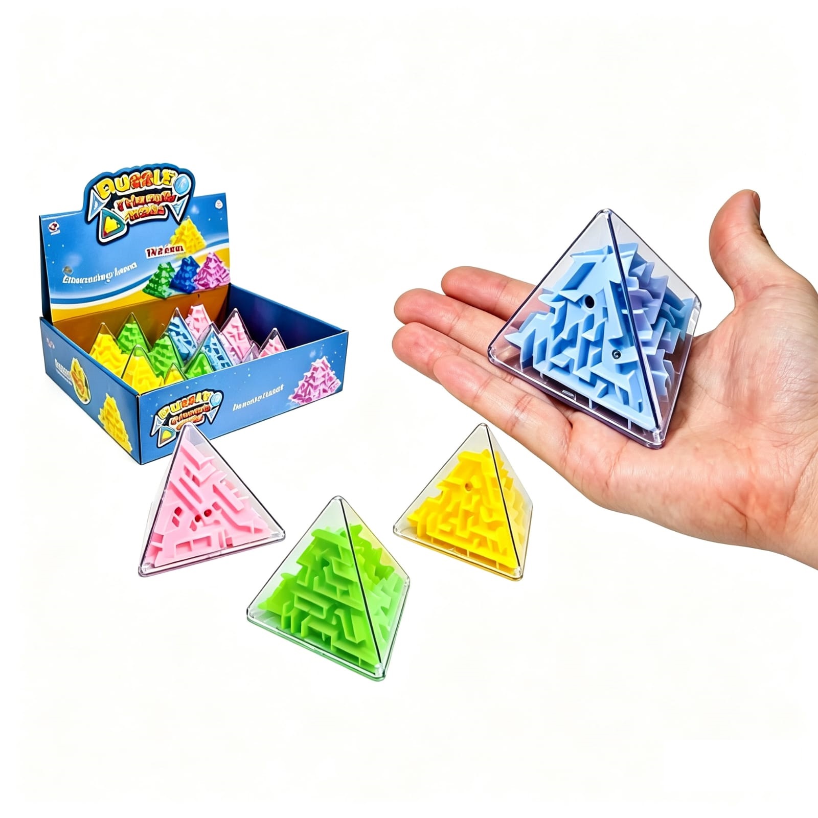 57620 JUEGO DE LABERINTO PIRAMIDE 4 COLORES X 12