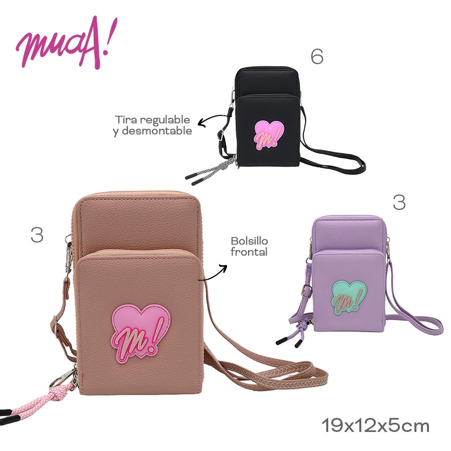 28735- Phone Bag Muaa	19cm	12cm	5cm	PU	Tira regulable y desmontable, bolsillo frontal MARROQUINERIA +info+fotos