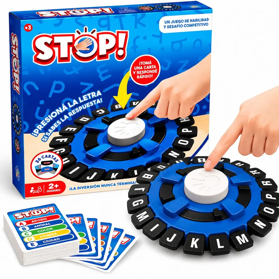 *57440- JUEGO DE MESA STOP "BASTA"  17X17X5 +INFO+FOTOS