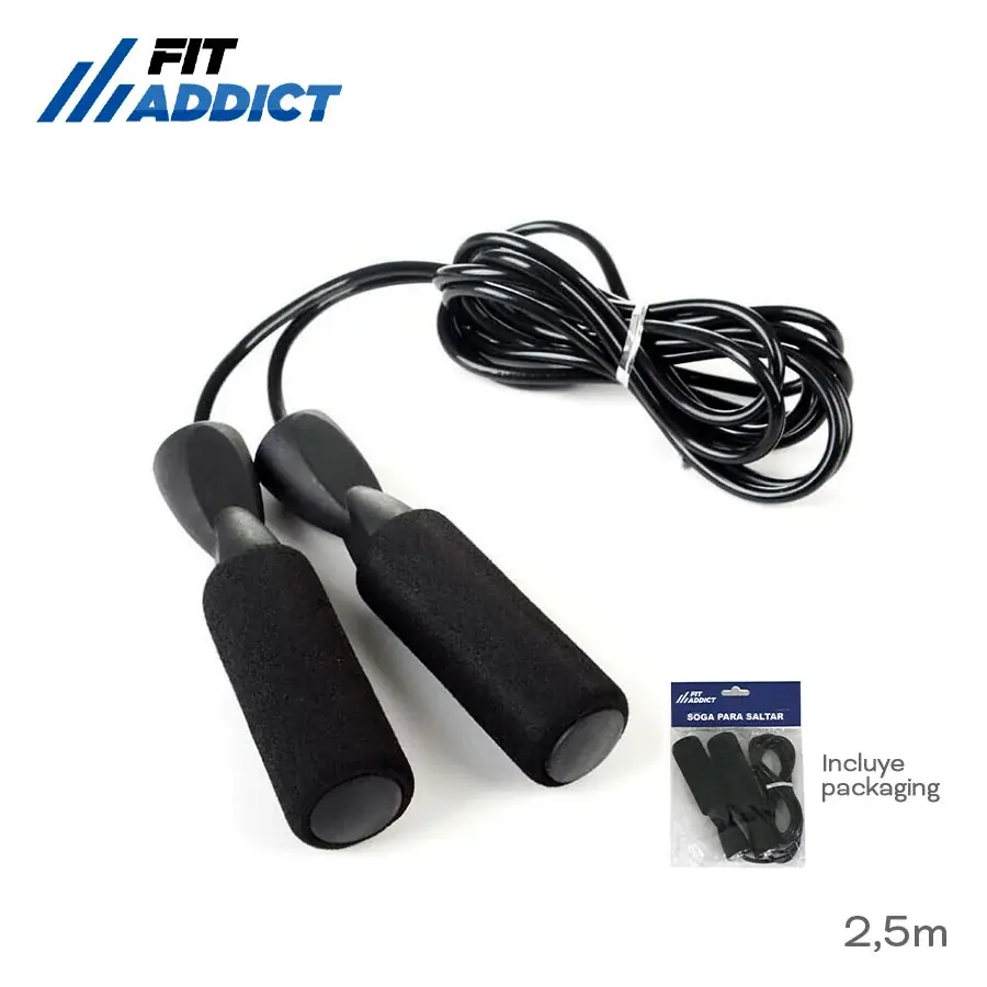 17797 – Soga Salto Fit Addict, PROFESIONAL (+FOTOS)  Info: incluye packaging Composición: PVC+PP Alto: 2,5 m