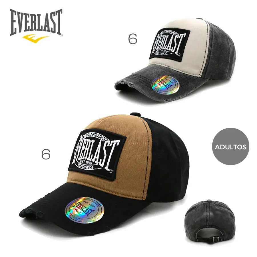 14187- Caps Everlast 100% algodón y poliéster gorra	Para adultos, diámetro: 58 cm, incluye holograma de la marca +info+fotos