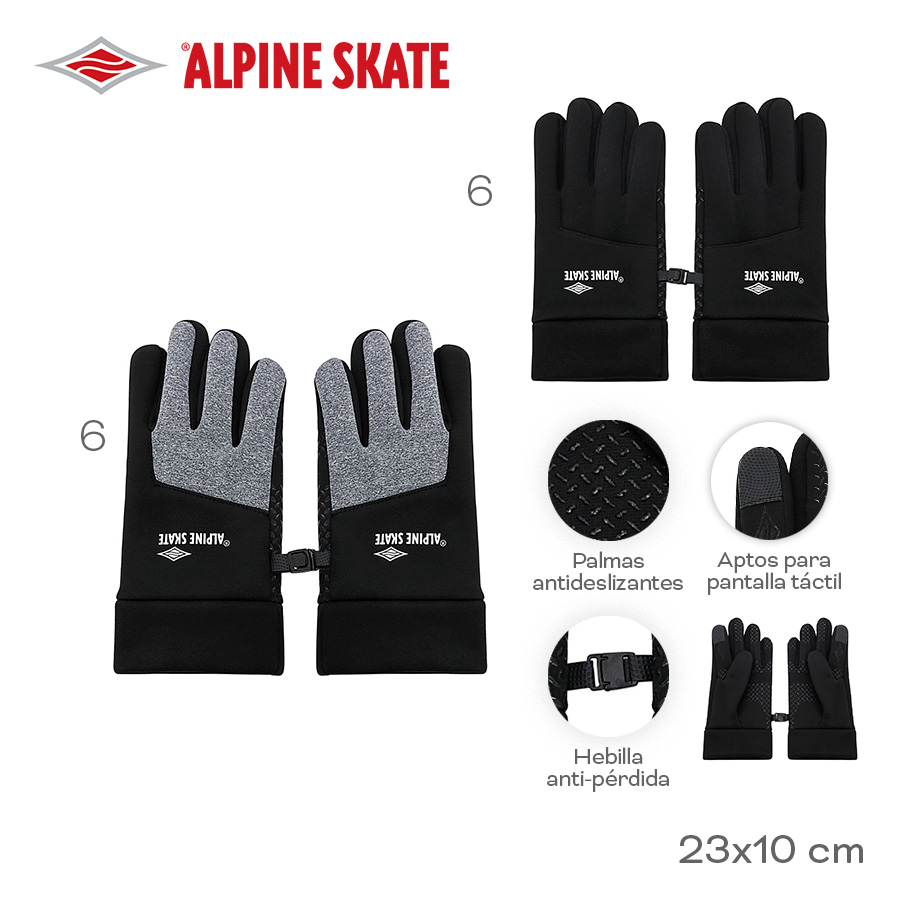 31411- Guante Alpine Skate	24cm	10cm		Acrílico	Palmas antides, aptos pantalla táctil, hebilla antipérdida +INFO+FOTOS