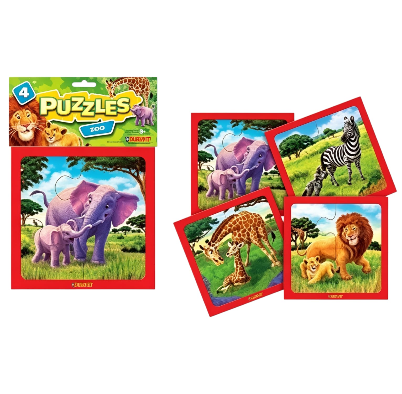 557 PUZZLE X 4  ZOO DURAVIT  (Caja 48)