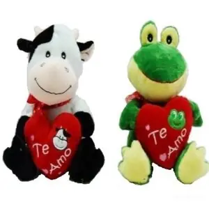 11976s  ANIMALES 12"=30.50CM,  C/CORAZON RANA VACA