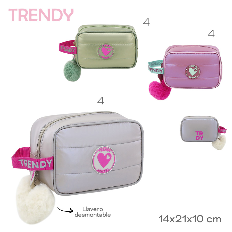 30149 - Cartuchera Trendy  Info: Llavero desmontable  Composición: Nylon  Alto: 14cm  Ancho: 21cm  Profundidad: 10cm +INFO+FOTOS