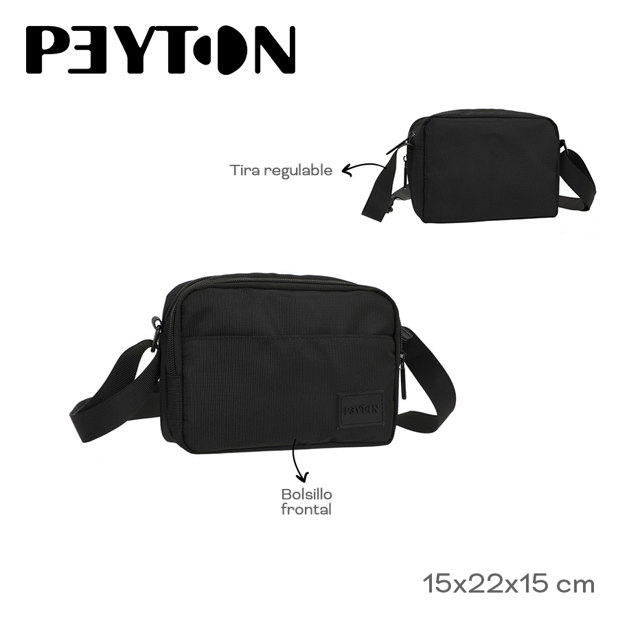 54402-	Morral Peyton	15cm	22cm	15cm	Nylon	Bolsillo frontal, tira regulable MARROQUINERIA +INFO+FOTOS