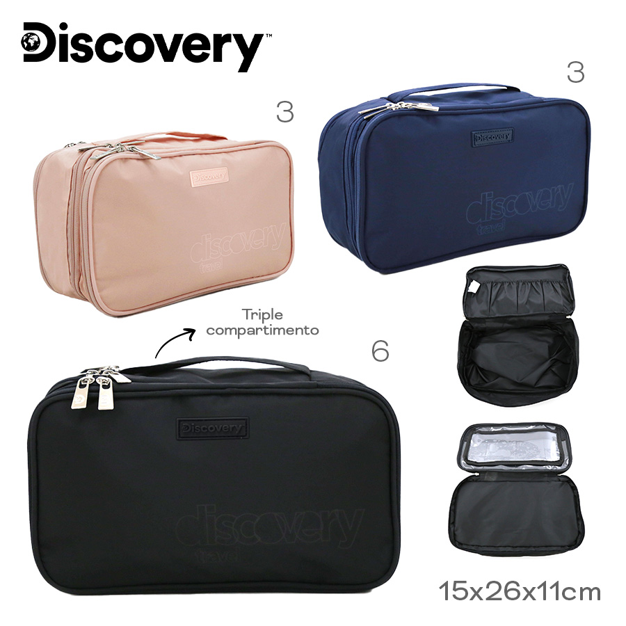 17097 - Organizador  Discovery T2 (USOS MULTIPLES) , +INFO+FOTOS Info: Múltiples compartimentos, triple compartimento Composición: nylon Alto: 15 cm Ancho: 26 cm Profundidad: 11 cm