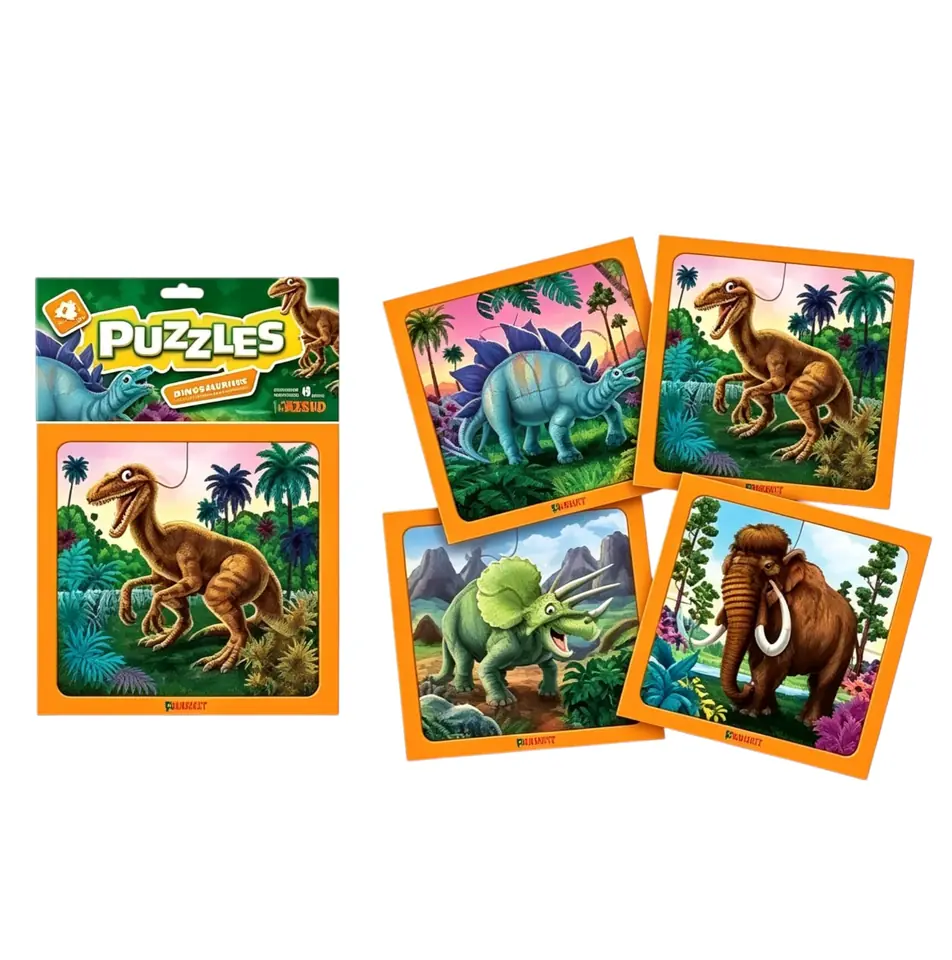 8 PUZZLE X 4 DINOSAURIO CHICO DURAVIT  (Caja 48)