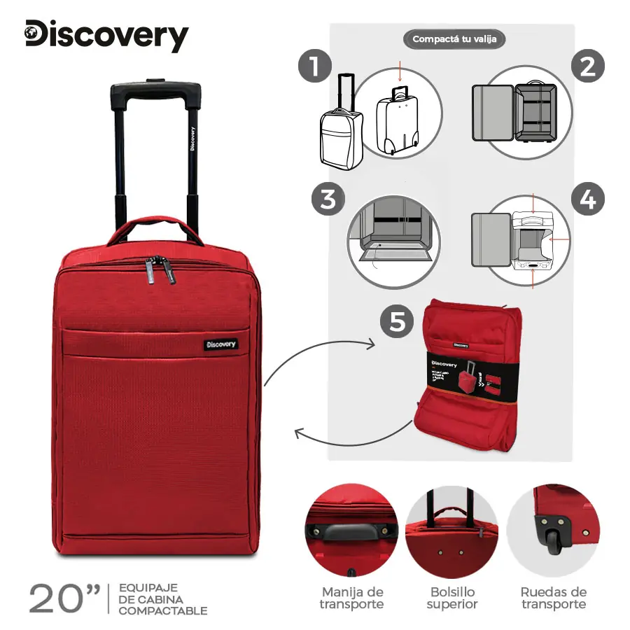 27555 – VALIJA  Carry On Plegable Discovery (+INFO FOTOS)