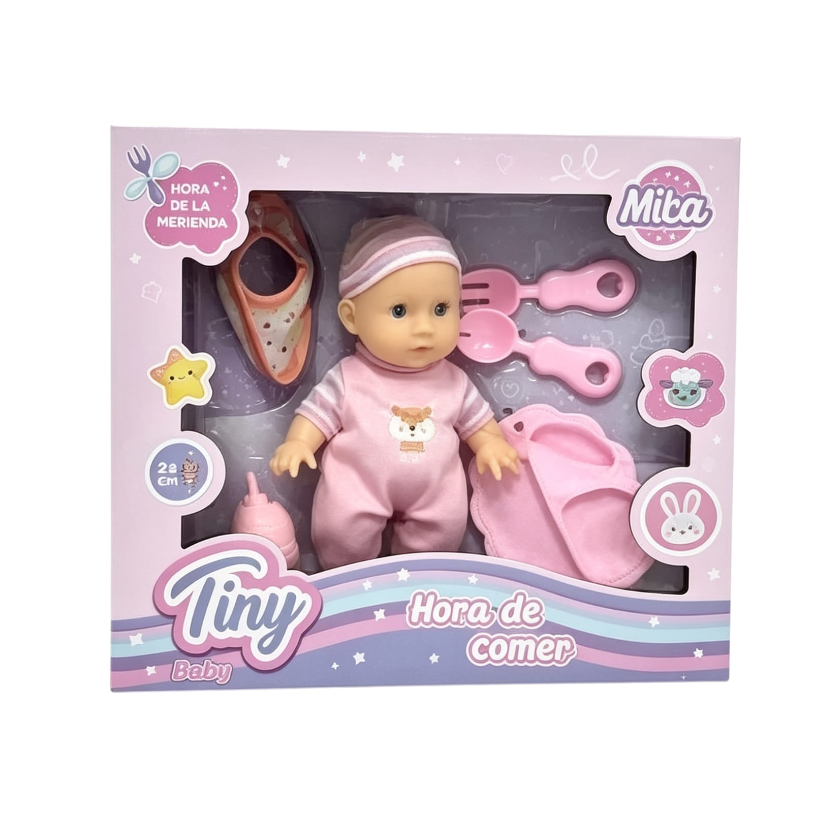 *53727- BEBOTE TINY HORA DE COMER 5 ACCES 22 CM CAJA 30X24X8 (+FOTOS)