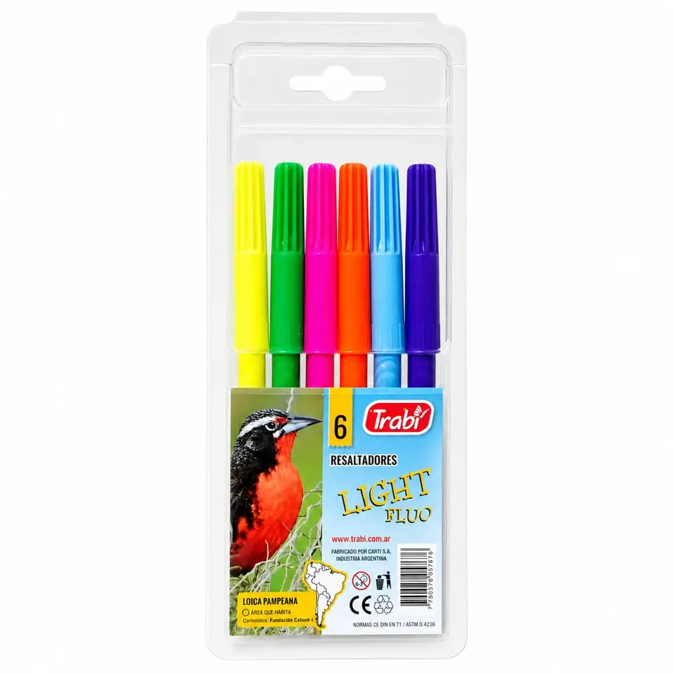 JX6F- MARCADORES INFANTILES JUNIOR TRABI X6 FLUO BLISTER