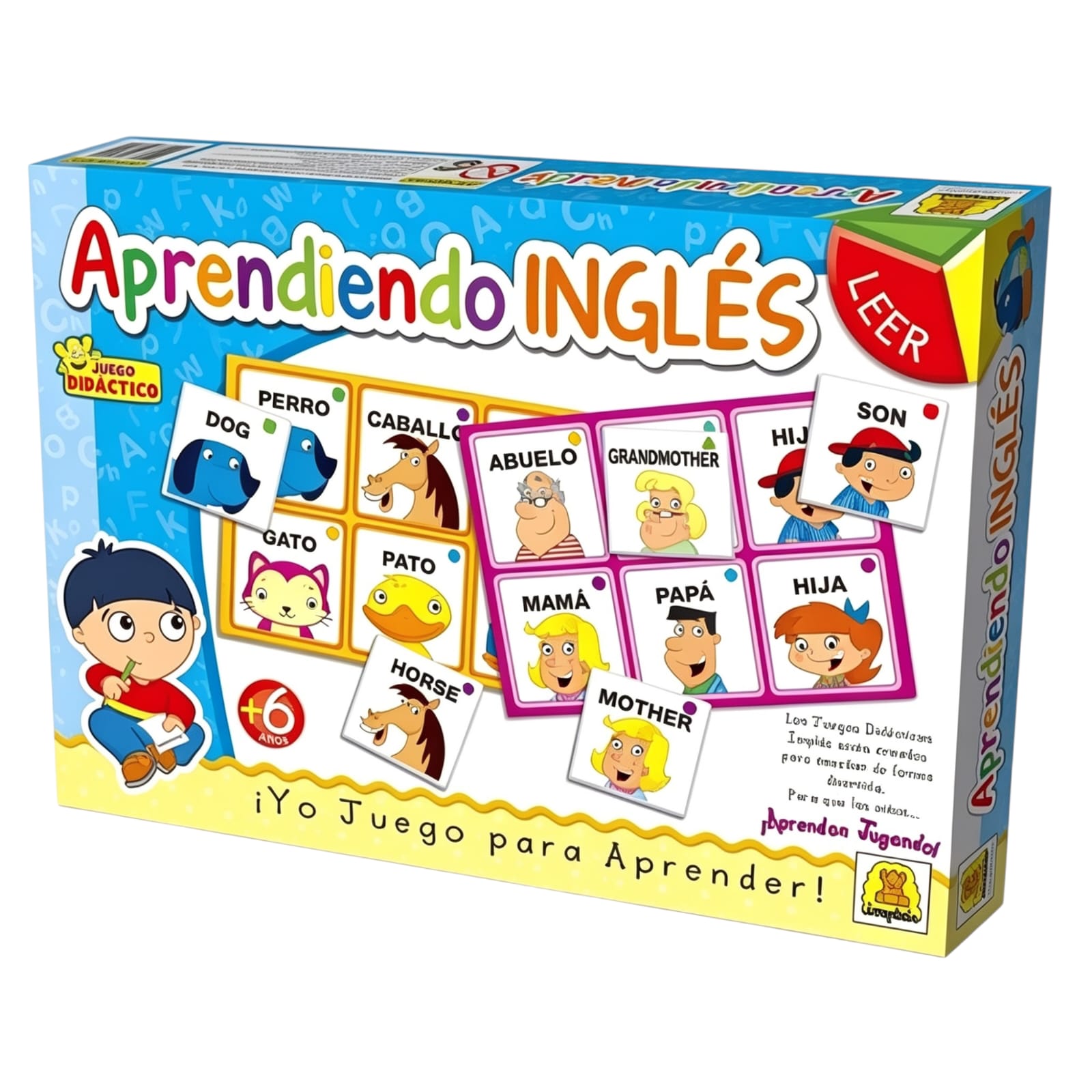 IM315- Aprendiendo Ingles,DIDACTICOS EDUCATIVOS. Edad: a partir de 5 años Participantes: 1 a 4 Medidas de la caja: 27 x 19.5 x 3.5 cm Juego para el inicio en el idioma inglés.IMPLAS.