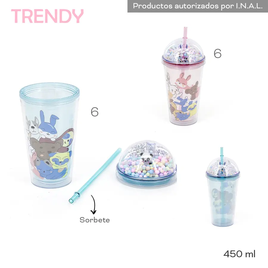 19022 - Vaso Trendy 450ml,  Info: Sorbete  Composición: Plástico  Alto: 450ml +info+fotos